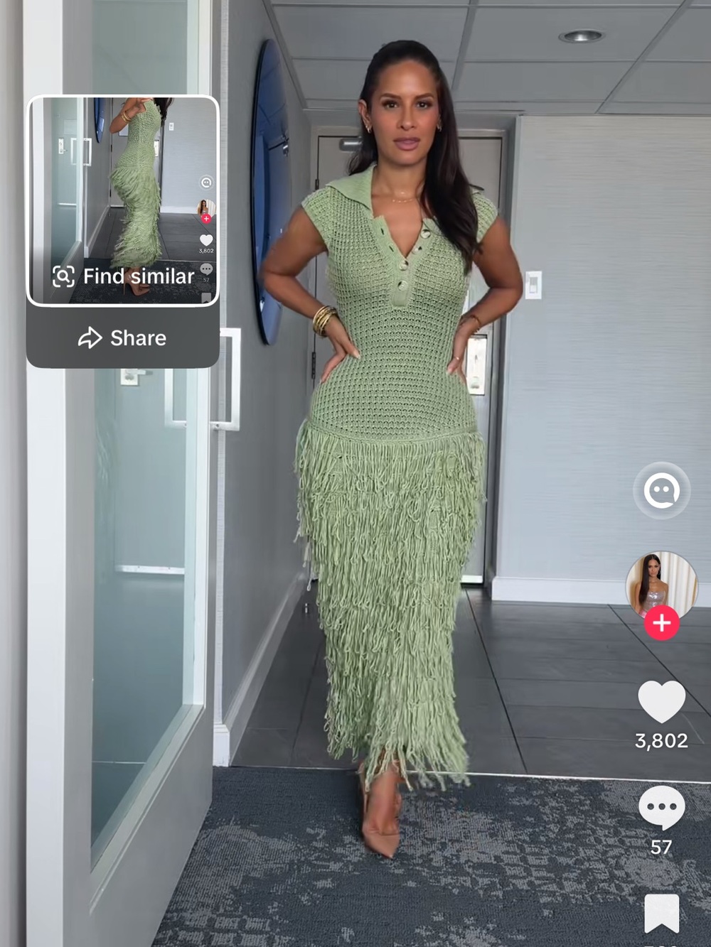 Fashion nova green crochet dress - Picture 3 of 4